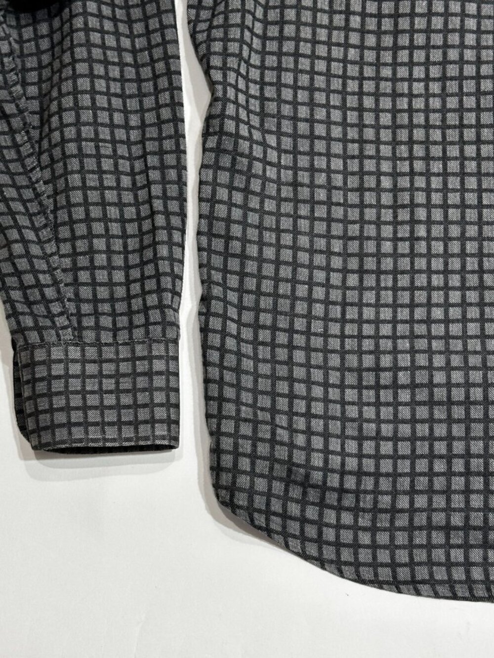 UNTUCKit Mens Large Gray Check Button Up Shirt Long Sleeve 100% Cotton Casual - Picture 15 of 16
